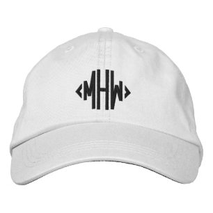 Monogrammed Custom black white elegant Embroidered Hat