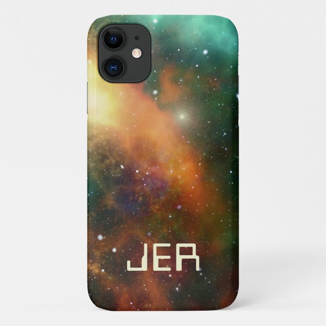 Monogrammed Custom Cosmic Cosmos Space Galaxy Case-Mate iPhone Case (Back)