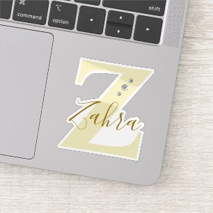 Monogrammed Custom Name Elegant Faux Diamonds