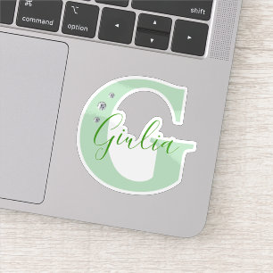 Monogrammed Custom Name Elegant Faux Diamonds