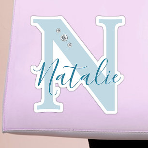Monogrammed Custom Name Elegant Faux Diamonds