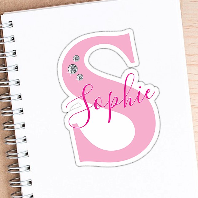 Monogrammed Custom Name Elegant Faux Diamonds (Creator Uploaded)