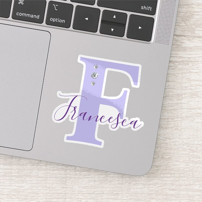 Monogrammed Custom Name Elegant Faux Diamonds (Detail)