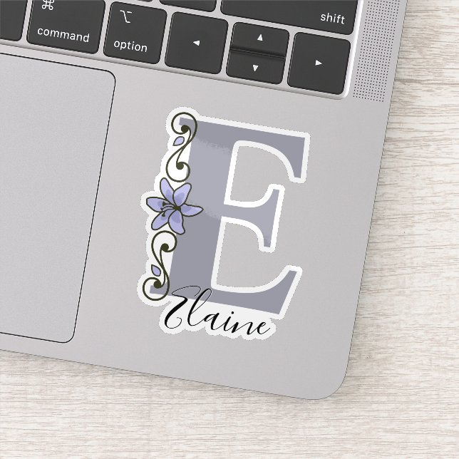Monogrammed Custom Name Romantic Lily Flower (Detail)
