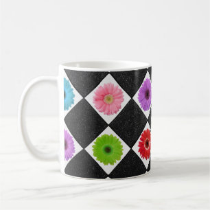 Monogrammed Cute Colourful Daisy Coffee Mug