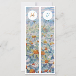Monogrammed Daisies Two Bookmarks