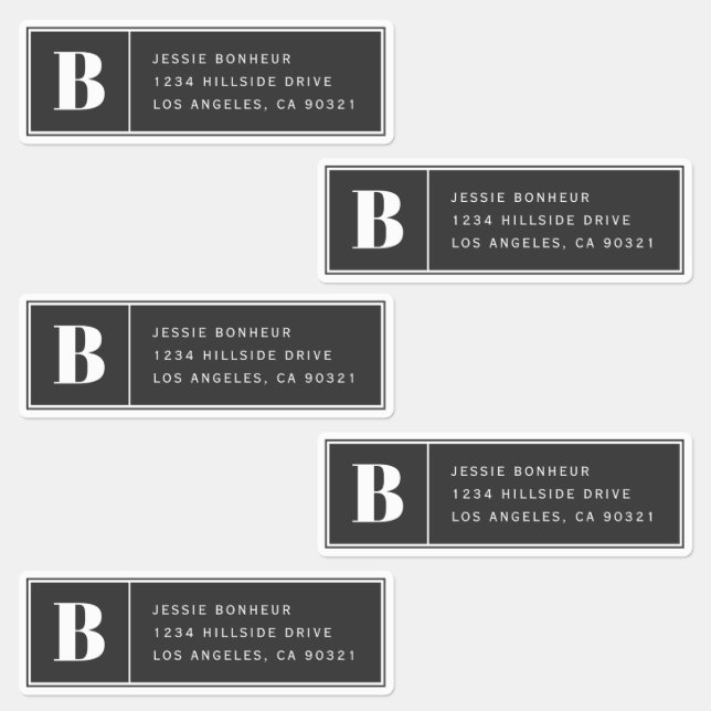 Monogrammed Dark Grey Waterproof | Address or Info (Group)
