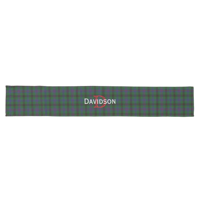 Monogrammed Davidson Plaid Table Runner (Horizontal)