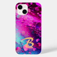 Monogrammed Deep Pink Holographic Glitter