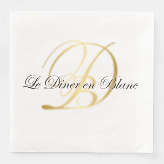 Monogrammed dinner napkin for Diner en Blanc (Front)
