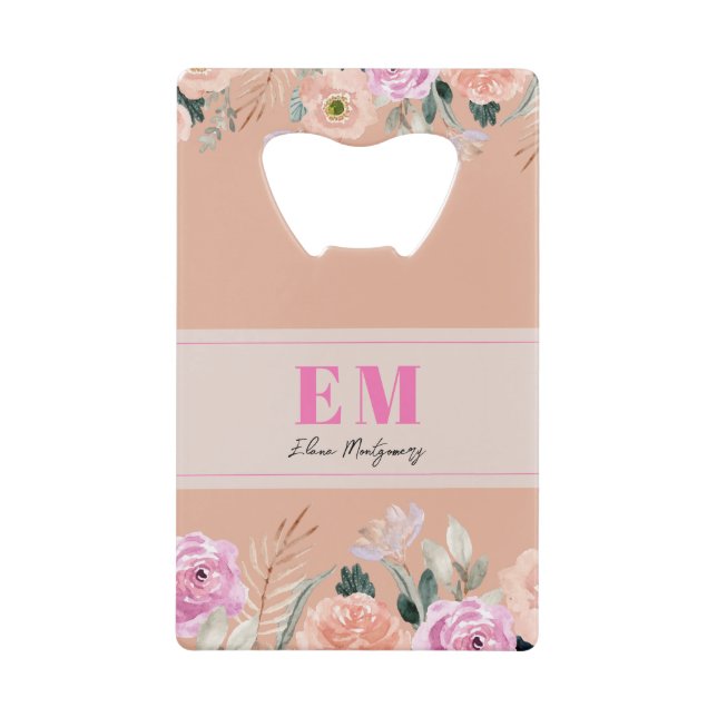Monogrammed dusty pink floral  (Front)