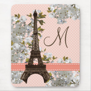 Monogrammed Eiffel Tower Mousepad