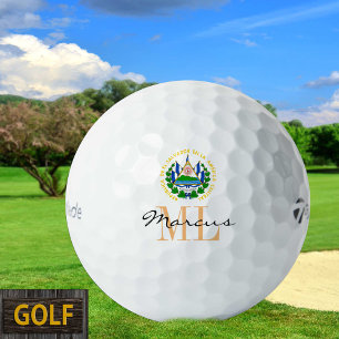Monogrammed El Salvador Flag, Emblem Golf Balls