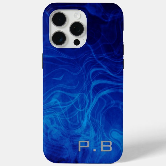 Monogrammed Electric Blue uniqe effect Case-Mate iPhone Case (Back)