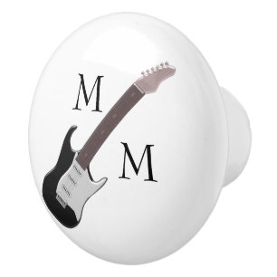 Monogrammed Electric Guitar Ceramic Knob