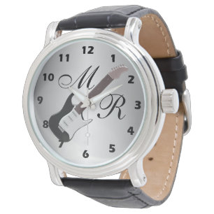 Monogrammed Electric Guitar Watch