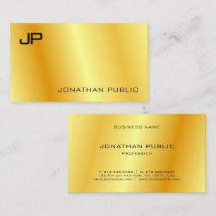 Monogrammed Elegant Faux Gold Corporate Modern Bus Business Card