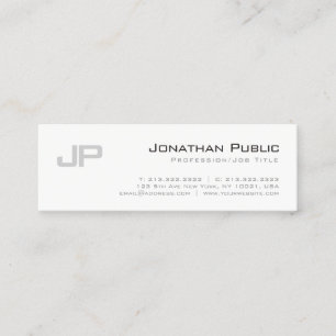 Monogrammed Elegant Modern Design Simple Plain Mini Business Card