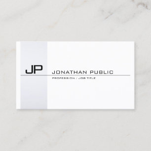 Monogrammed Elegant Modern Minimalist Plain Business Card