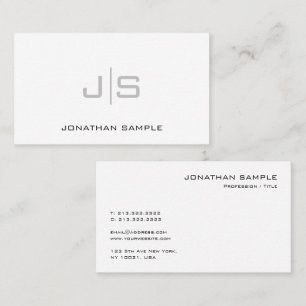 Monogrammed Elegant Modern Plain Template Business Card