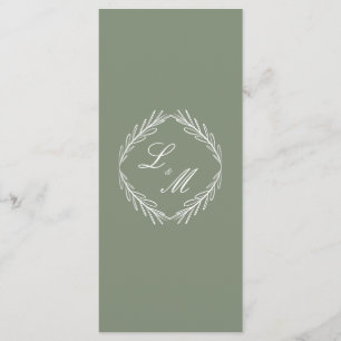 Monogrammed Elegant Script Branch Wedding Program