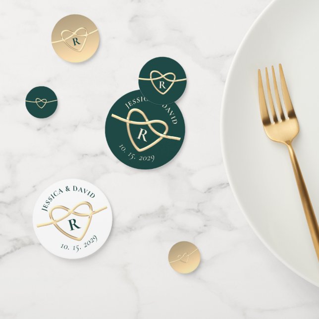 Monogrammed Emerald Green Wedding Confetti (Group)