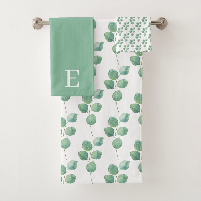 Monogrammed Eucalyptus Towel Set (Insitu)