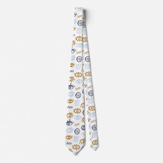 Monogrammed Evil Eye Pattern | Add Name Neck Tie