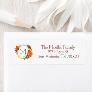 Monogrammed Fall Return Address Label