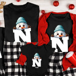 Monogrammed Family Christmas Custom Cute Snowman T-Shirt<br><div class="desc">Celebrate the holiday season with our Monogrammed Family Christmas Custom Cute Snowman T-Shirt. This adorable shirt is perfect for families who want to add a personalised and festive touch to their Christmas celebrations. Our monogrammed family Christmas shirt allows you to customise it with your family members' names, creating a unique...</div>