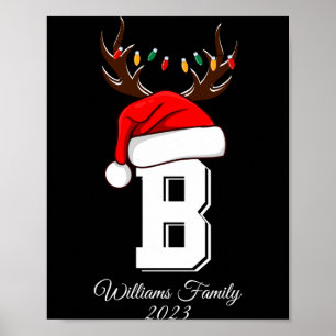 Monogrammed Family Christmas Matching Outfits Poster