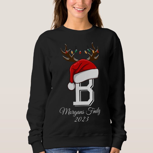 Monogrammed Family Christmas Matching Outfits Sweatshirt (Front)