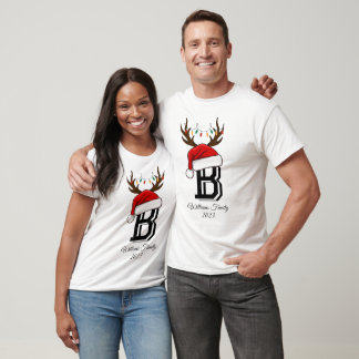 Monogrammed Family Christmas Matching Outfits T-Shirt