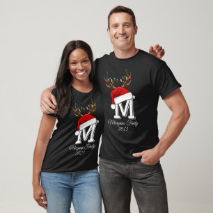 Monogrammed Family Christmas Matching Outfits T-Shirt