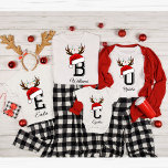 Monogrammed Family Christmas Matching Outfits T-Shirt<br><div class="desc">Monogrammed Family Christmas shirts Matching Outfits</div>