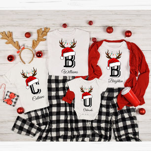 Monogrammed Family Christmas Matching Outfits T-Shirt
