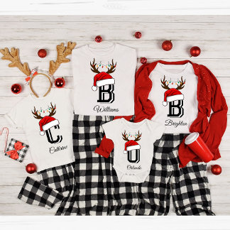 Monogrammed Family Christmas Matching Outfits T-Shirt