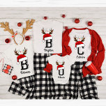 Monogrammed Family Christmas  Matching Outfits T-Shirt<br><div class="desc">Monogrammed Family Christmas shirts Matching Outfits</div>