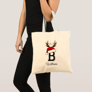 Monogrammed Family Christmas Matching Outfits Tote Bag