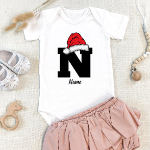 Monogrammed Family Christmas Personalise With Name Baby Bodysuit
