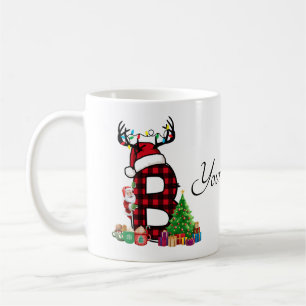 Monogrammed Family Christmas Personalise With Name Coffee Mug