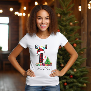 Monogrammed Family Christmas Personalise With Name T-Shirt