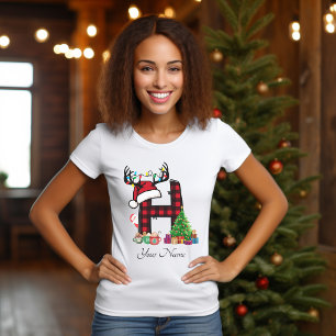 Monogrammed Family Christmas Personalise With Name T-Shirt