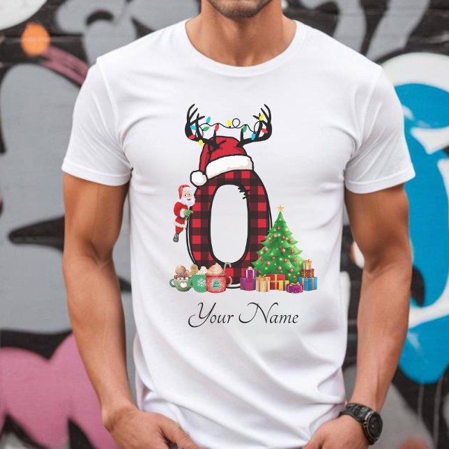Monogrammed Family Christmas Personalise With Name T-Shirt (Creator Uploaded)