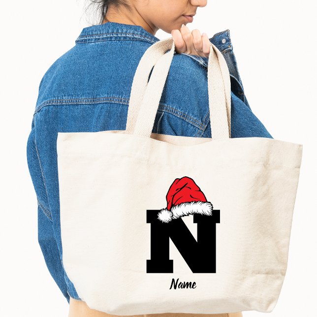 Monogrammed Family Christmas Personalise With Name Tote Bag (Creator Uploaded)