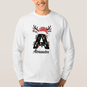 Monogrammed Family Christmas Personalised Holiday T-Shirt