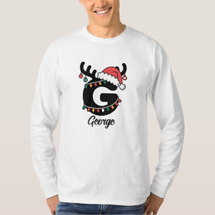 Monogrammed Family Christmas Personalised Holiday T-Shirt