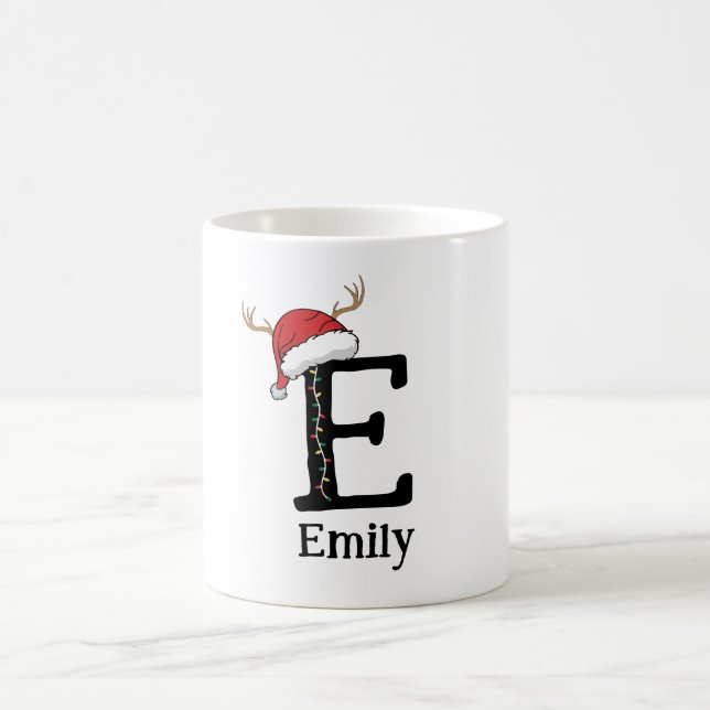Monogrammed Family Christmas Personalize With Name Coffee Mug (Center)