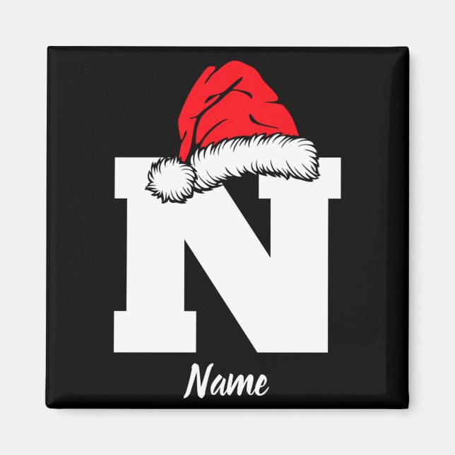Monogrammed Family Christmas With Name  Magnet (Front)