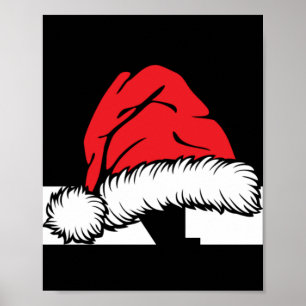 Monogrammed Family Christmas With Name  Poster